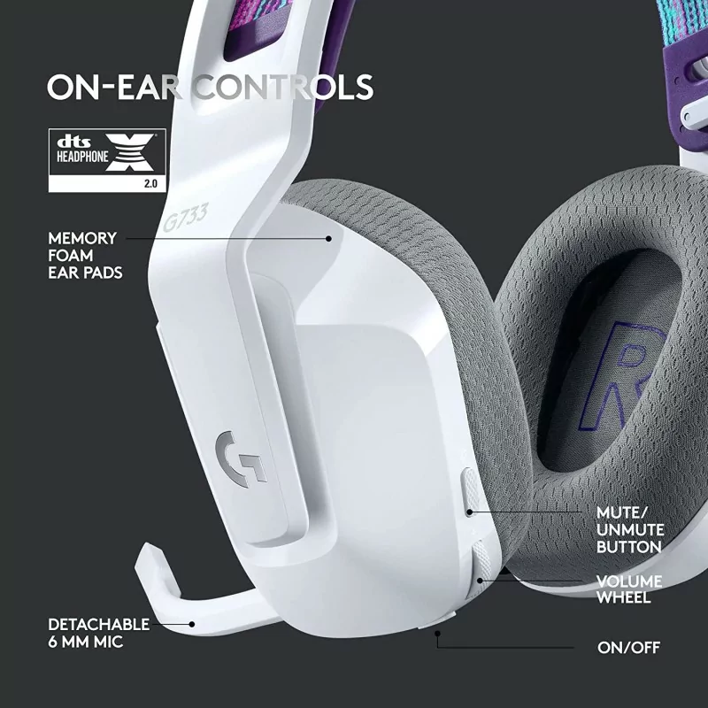 Logitech G733 Lightspeed Wireless Headset (White) Logitech G733 Lightspeed Wireless Headset (White)
